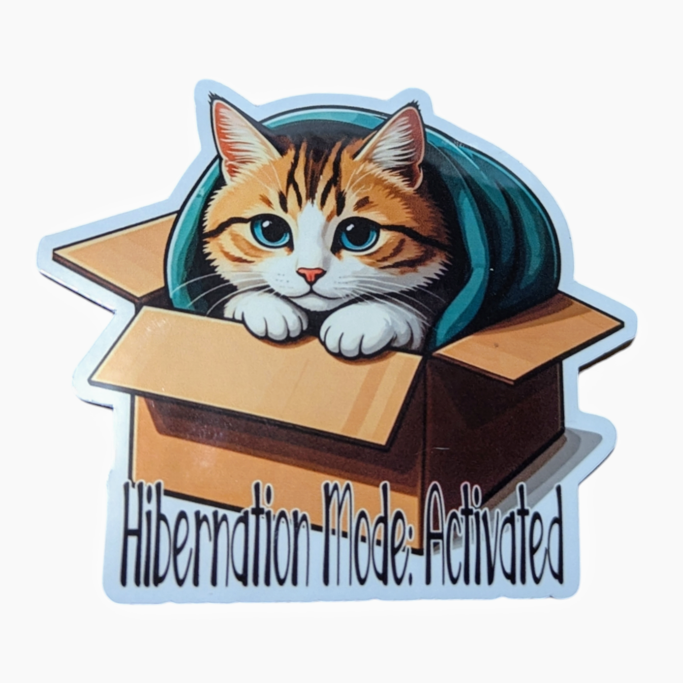 Hibernation Mode: Activated cat sticker - Made By Scratch Crafts