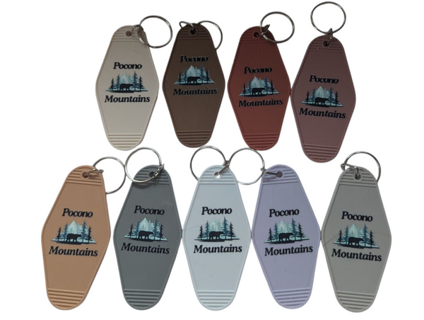 Pocono Mountains Souvenir Motel Style Keychain