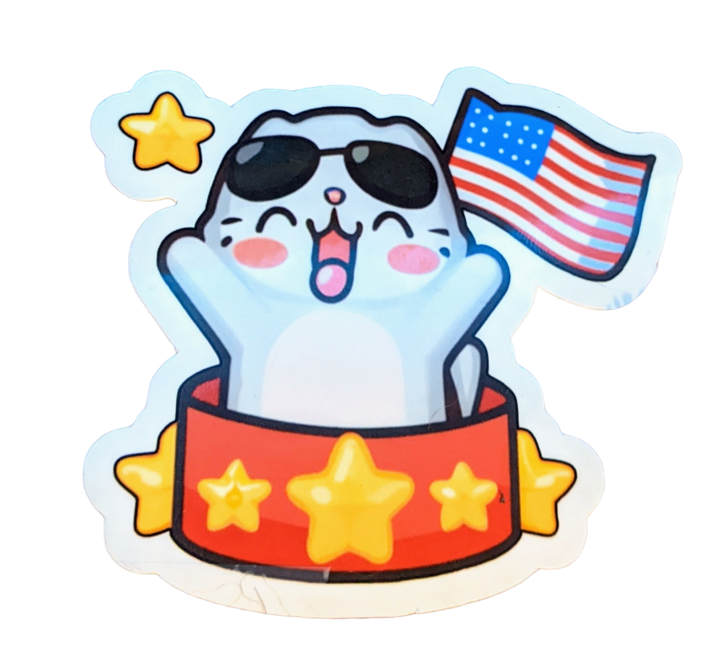 Patriotic Cat sticker - Made By Scratch Crafts
