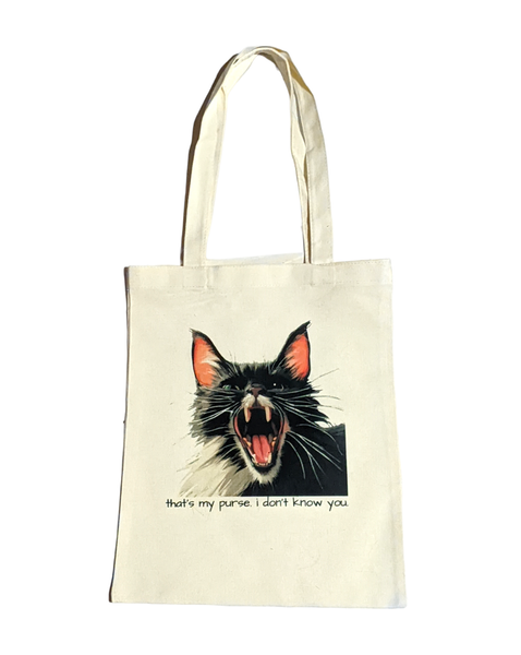 That's My Purse cat tote bag - Made By Scratch Crafts