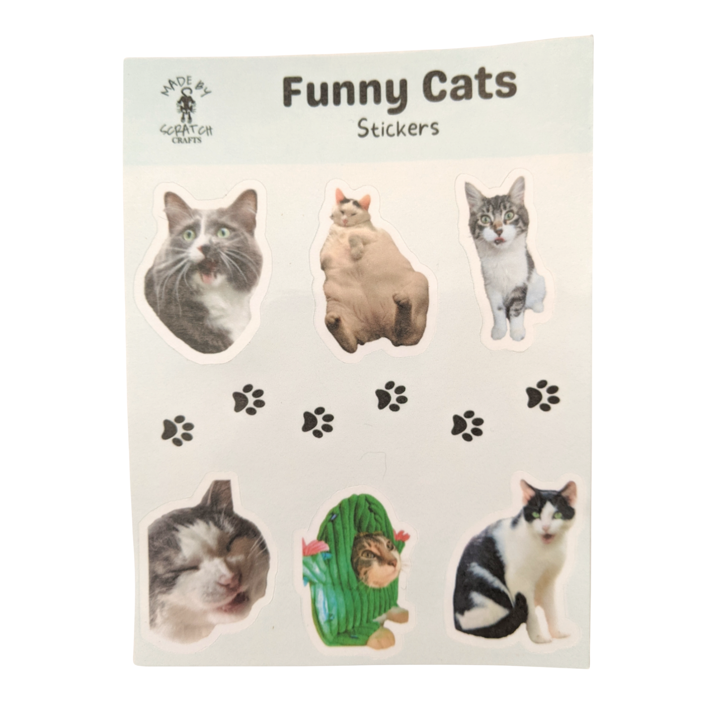 Funny Cat Sticker Sheet – Cute Cat Stickers for Cat Lovers