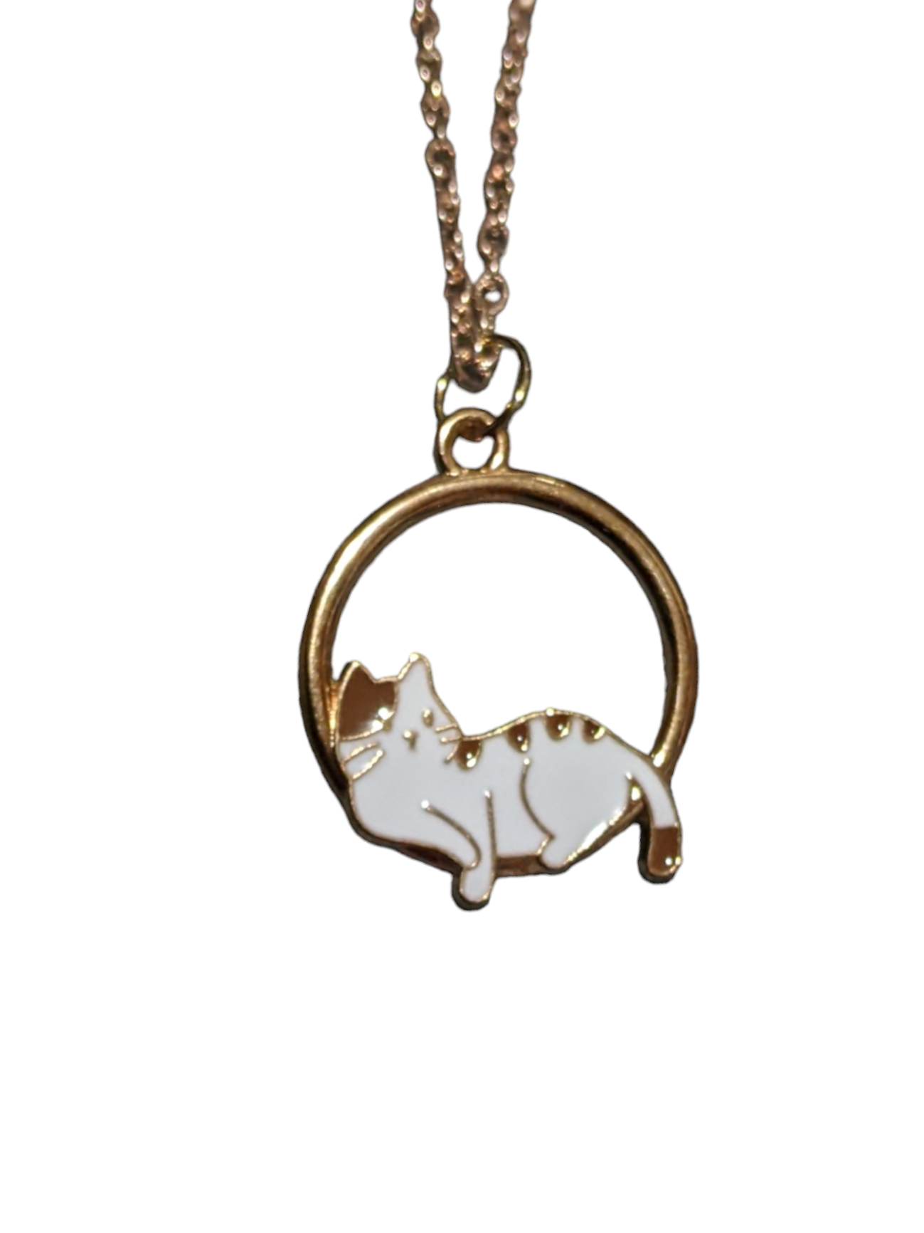 Golden Cat Nap Circle Pendant - Made By Scratch Crafts