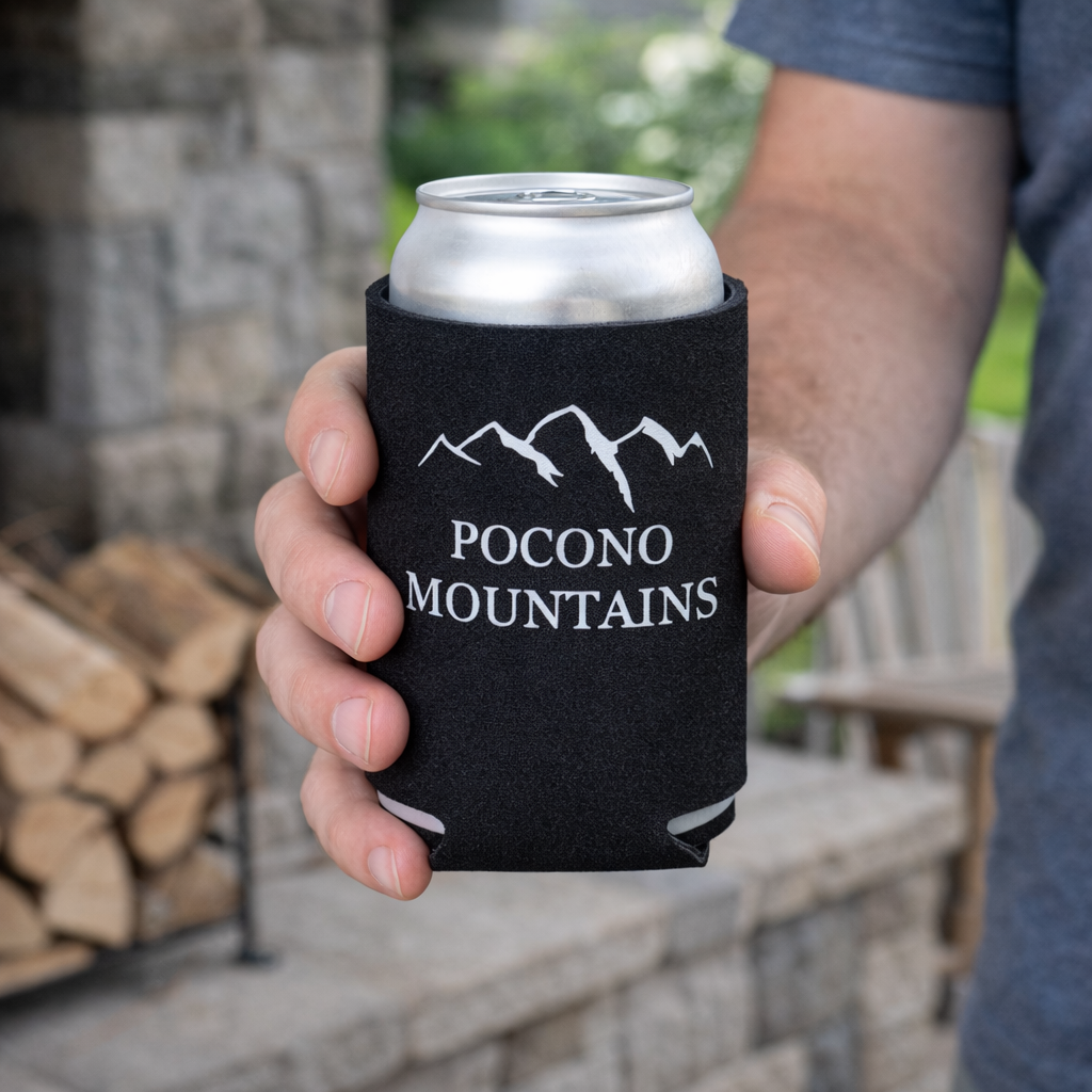 Pocono Mountains Can Koozie | Black Neoprene Souvenir