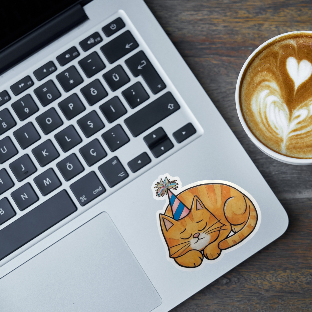 New Year's Nap cat sticker