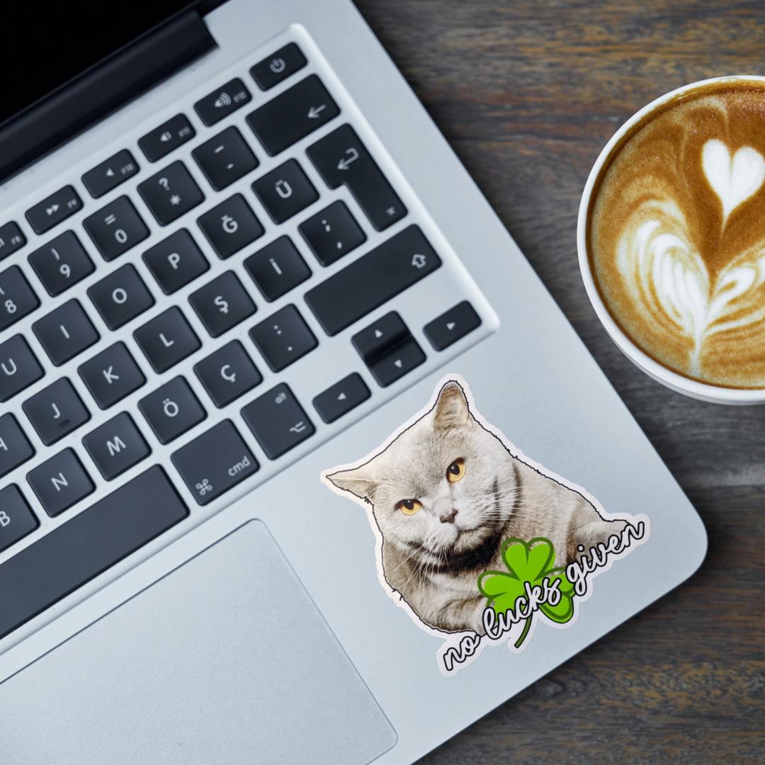 No Lucks Given cat sticker