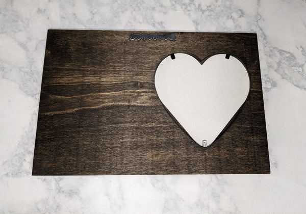 best cat ever heart picture frame, dark stained wood