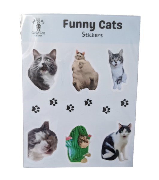 Funny Cat Sticker Sheet - Made By Scratch Crafts