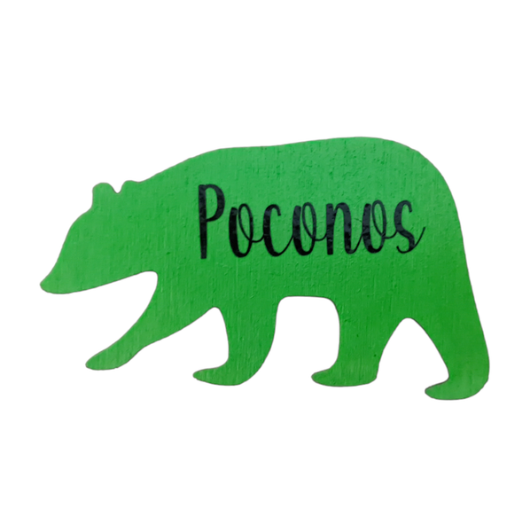 Green bear, bear magnet, Poconos, Pocono Mountains