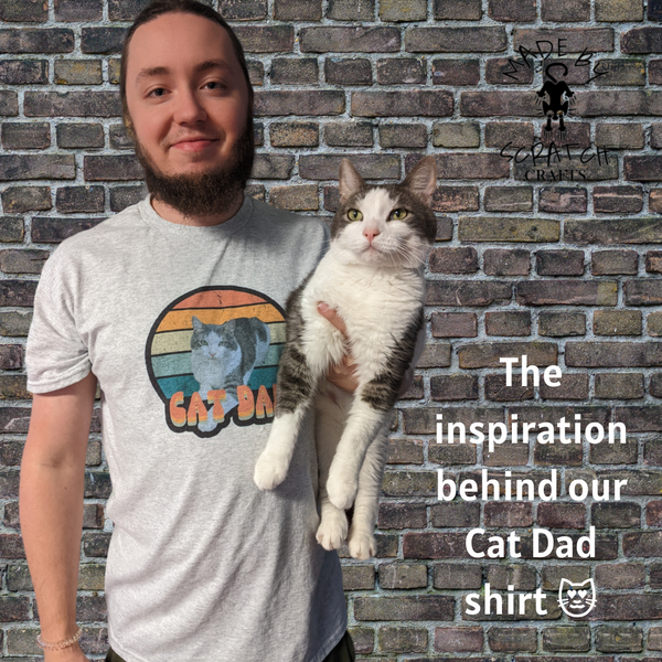 Vintage Cat Dad T-shirt - Made By Scratch Crafts