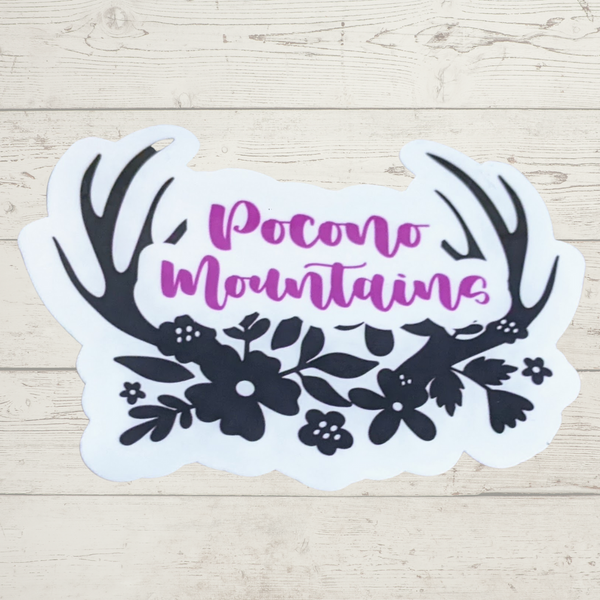Pocono Mountains antler sticker - Made By Scratch Crafts