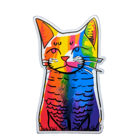 Watercolor Rainbow Cat sticker