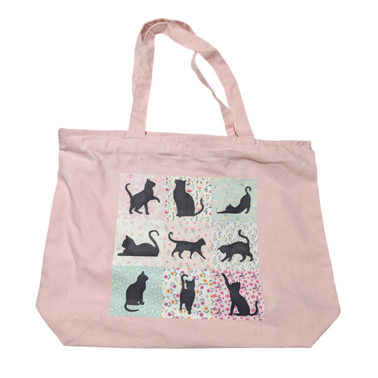 Patchwork Cats Zippered Tote Bag - Made By Scratch Crafts