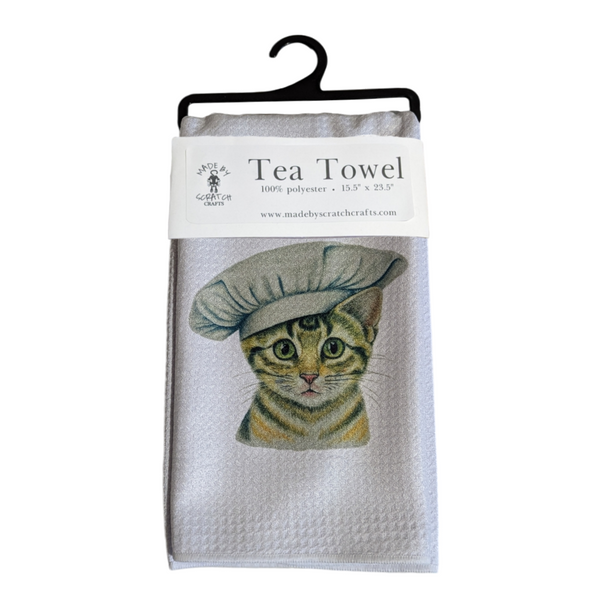 Chef Cat Tea Towel - Made By Scratch Crafts