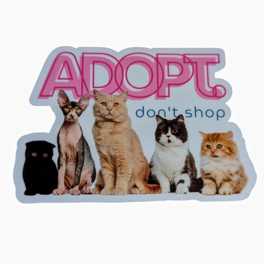 Adopt. Don't Shop. cat sticker - Made By Scratch Crafts