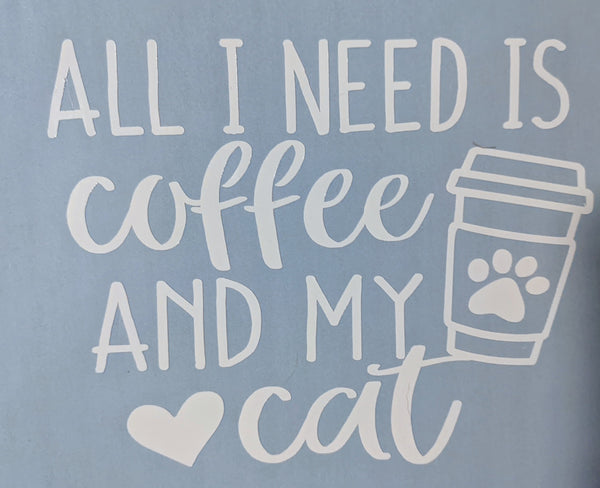 All I Need is Coffee and My Cat Car Decal: Show off your love for coffee and your pet cat with this clever car decal! Measuring approximately 4.5 inches by 3.5 inches, it's made of durable vinyl with a minimum life expectancy of 6 years. Withstanding temperatures from -40°F to 176°F, it's easy to apply and comes with instructions. Transform your car while staying caffeinated and embracing your feline adoration!