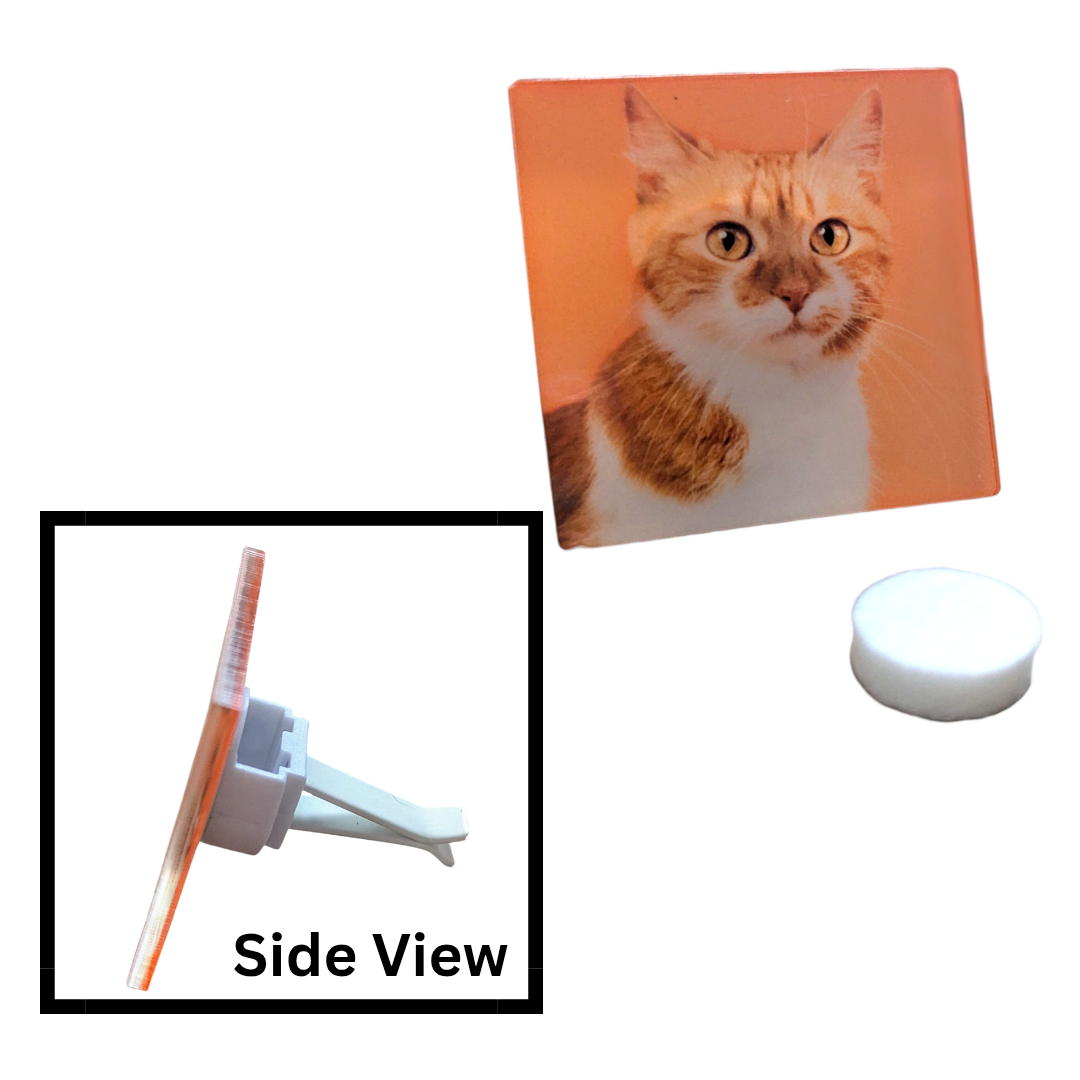 Cat Lover's Car Vent Clip Air Freshener – Refillable Essential Oil Diffuser - Made By Scratch Crafts