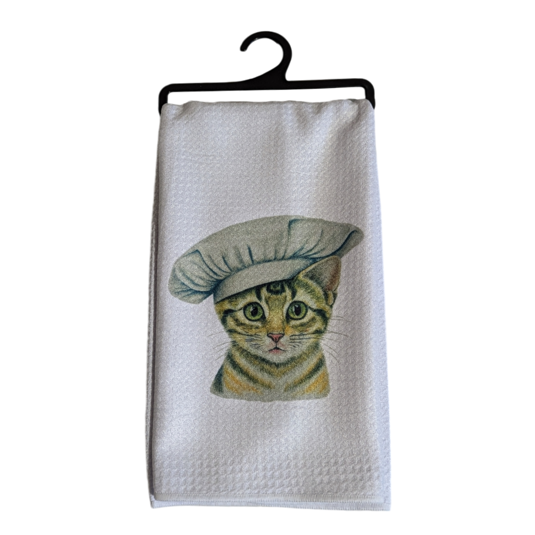 Chef Cat Tea Towel - Made By Scratch Crafts