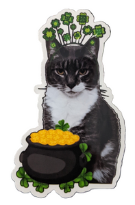 Leprechaun cat sticker