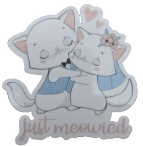 Just Meowied cat sticker