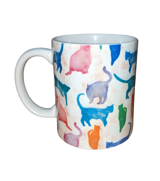 Watercolor Cats 12oz ceramic mug - Made By Scratch Crafts