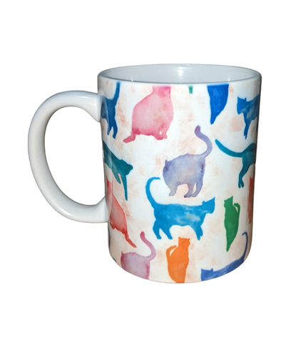 Watercolor Cats 12 oz Ceramic Mug