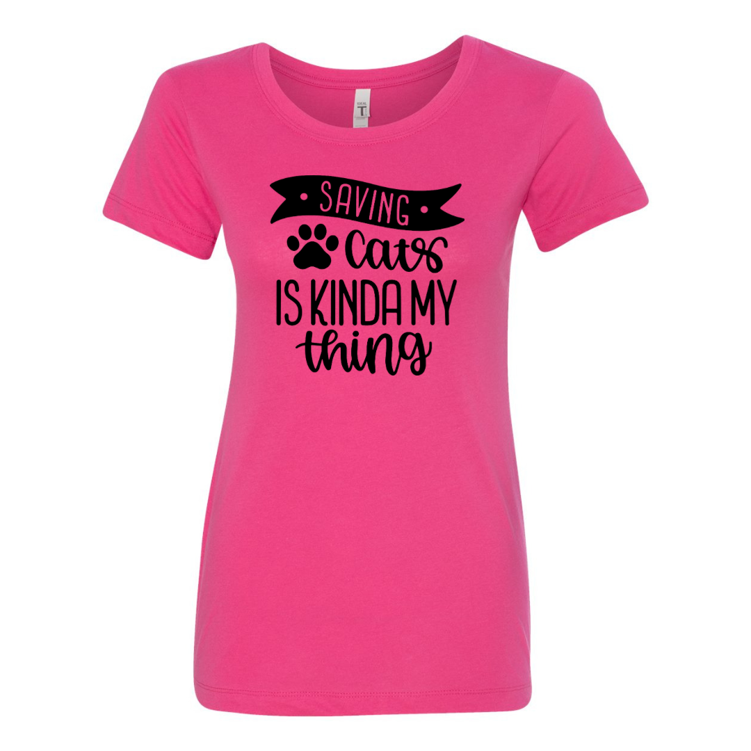 Saving Cats is Kinda My Thing T-Shirt - Made By Scratch Crafts