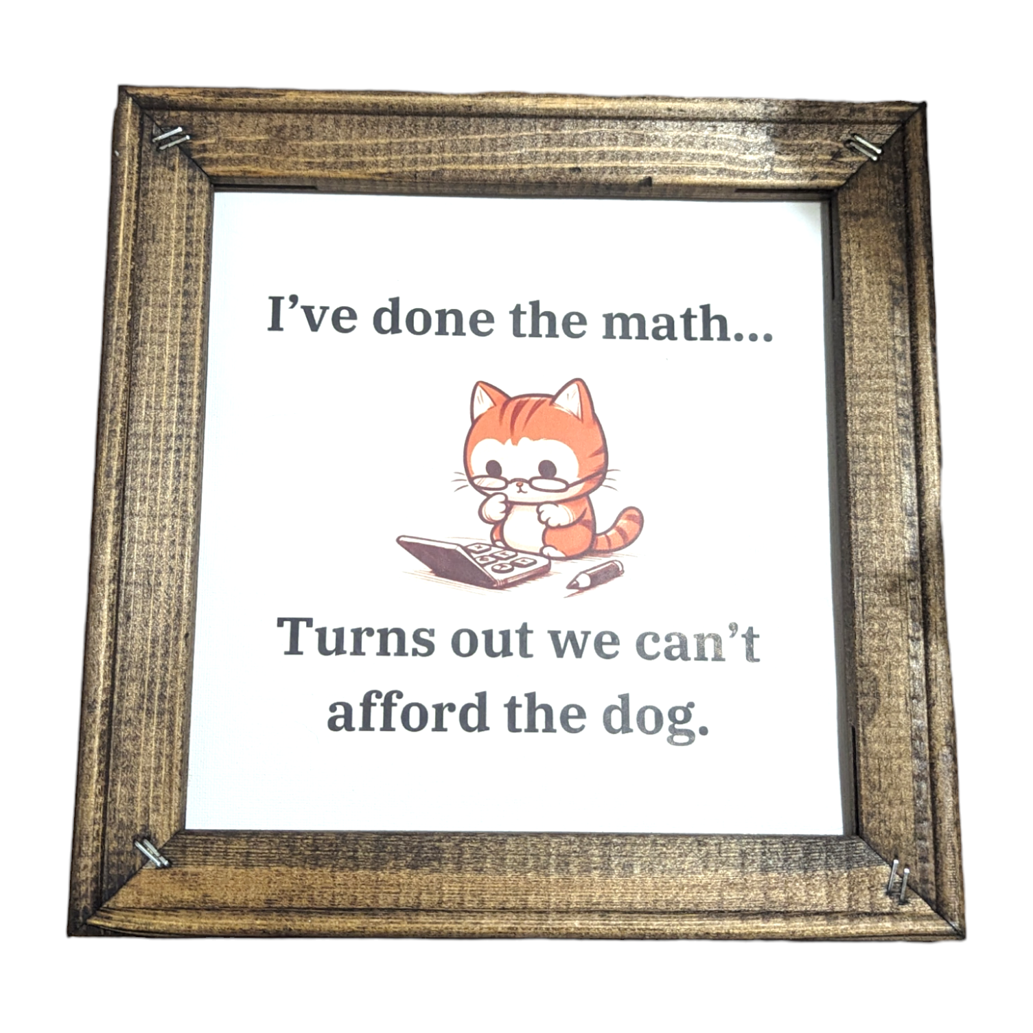 We Can't Afford the Dog framed canvas sign - Made By Scratch Crafts