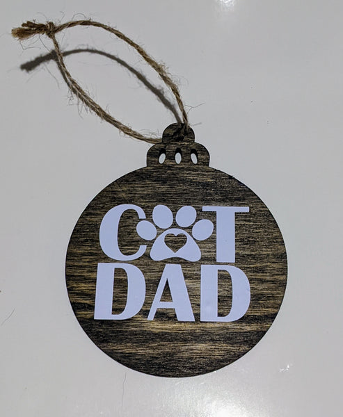 Cat Dad Christmas ornament