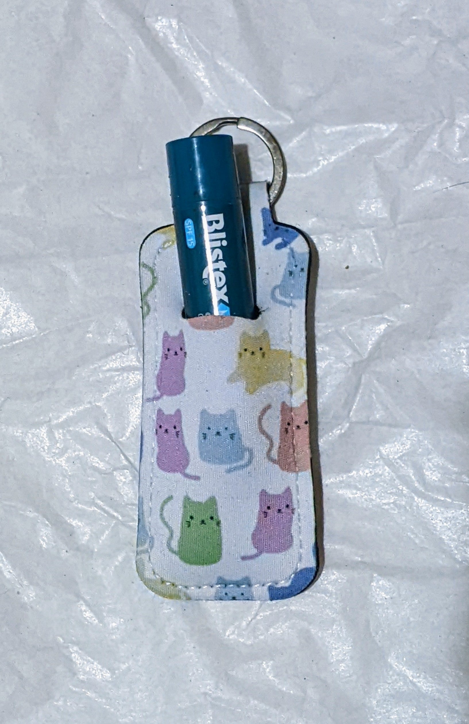 Colorful Kitty Lip Balm Holder Keychain - Made By Scratch Crafts
