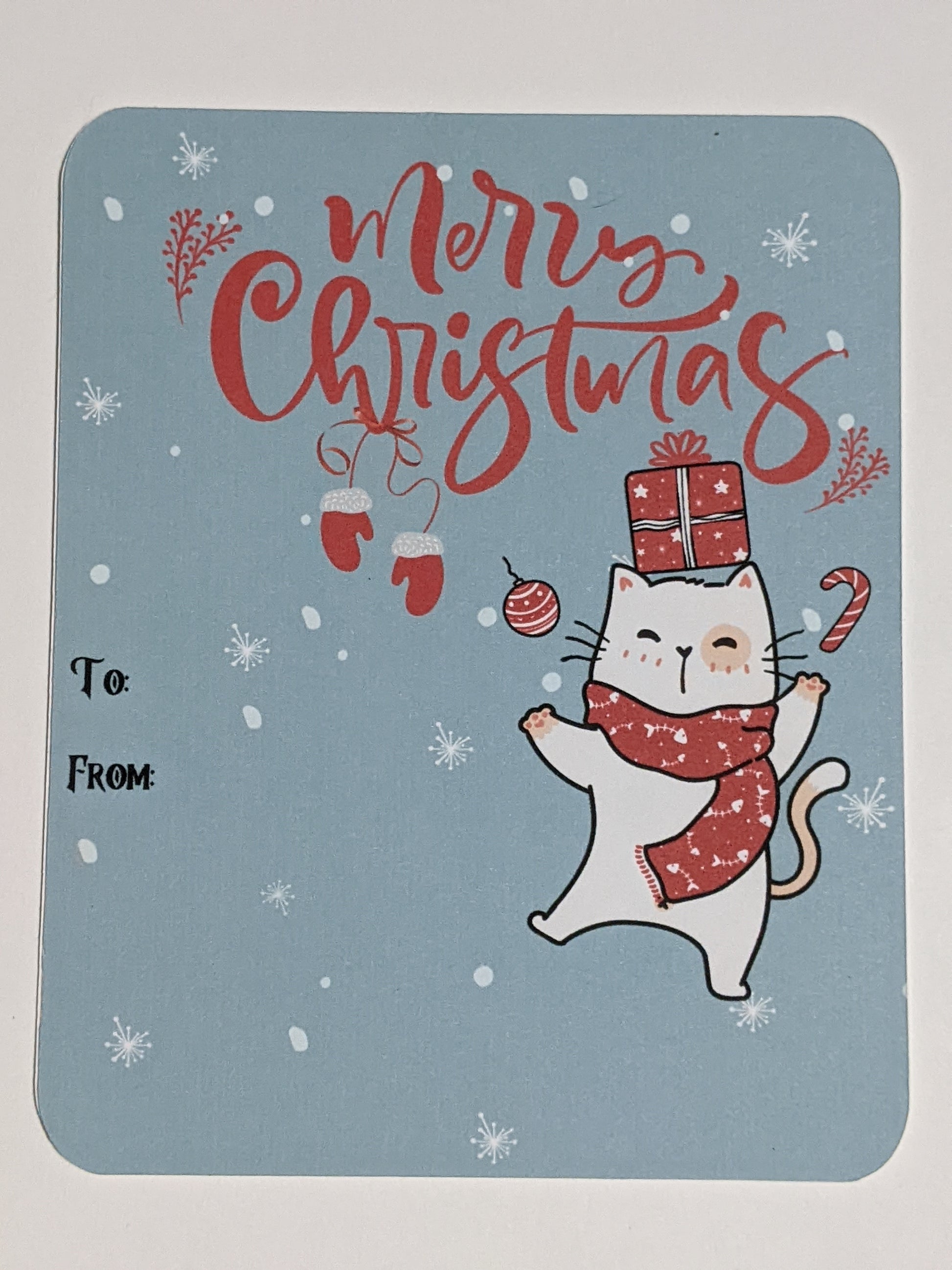 Christmas Cat money holder card - Made By Scratch Crafts