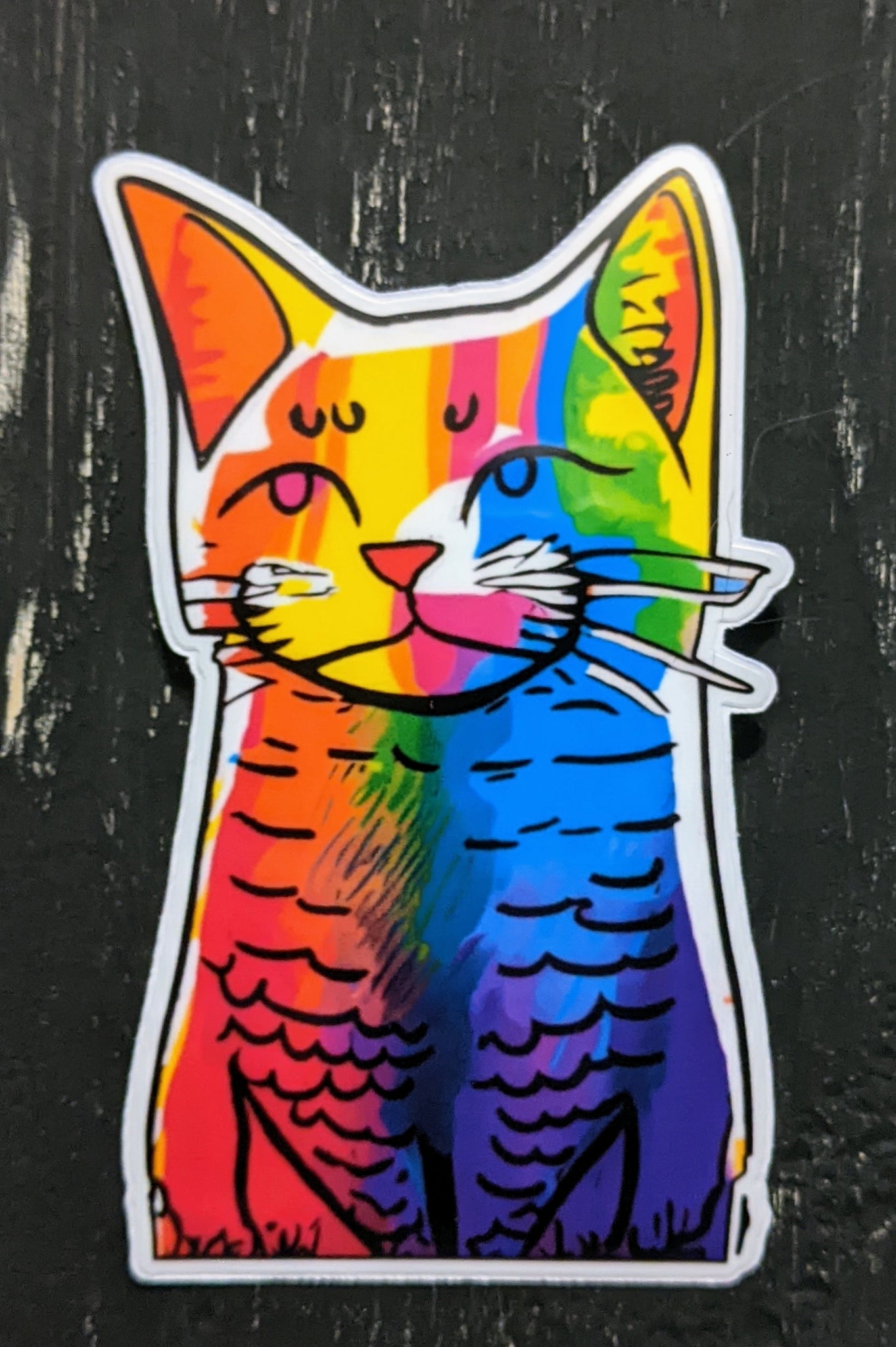 Watercolor Rainbow Cat sticker