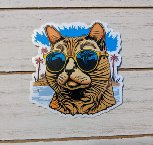 Summer Vibes cat sticker