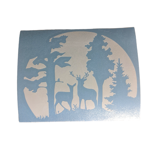 Deer in Woods car decal - Made By Scratch Crafts