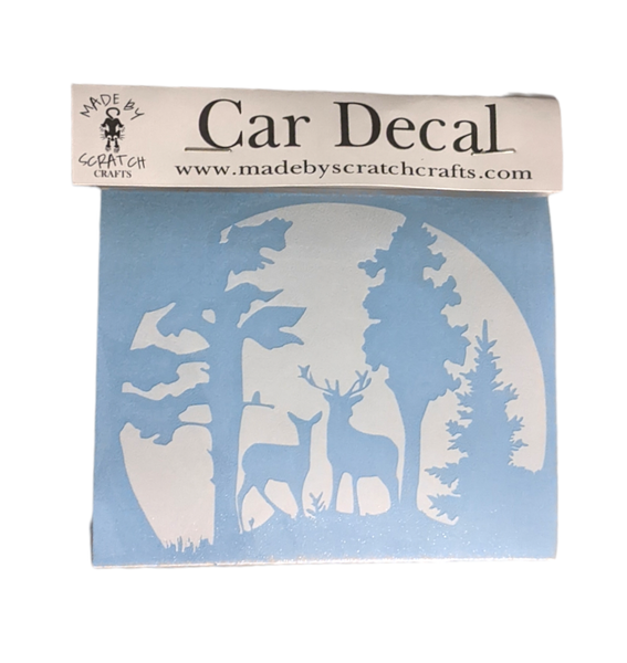 Deer in Woods car decal