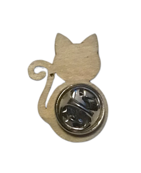 Trippy Kitty Wood Pin