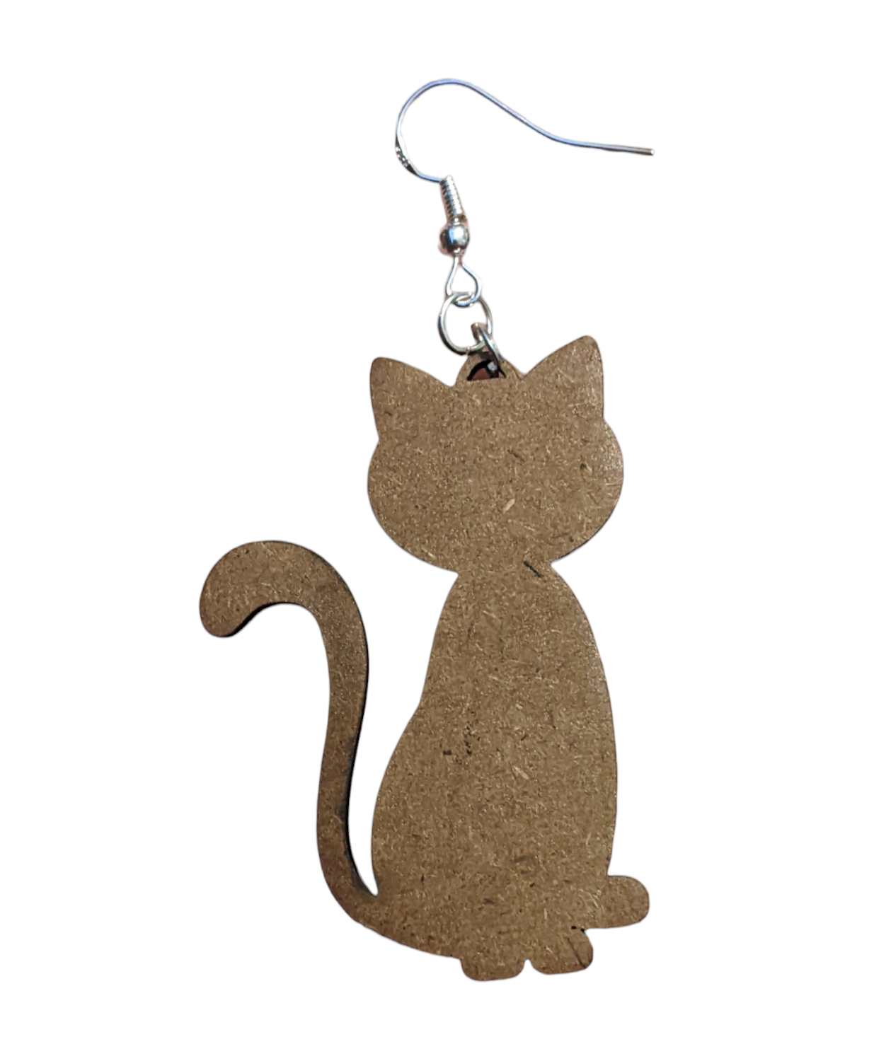 Flower Cat Wood Earrings - Made By Scratch Crafts