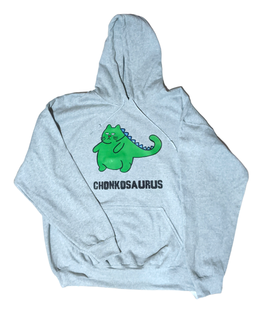 Chonkosaurus cat hooded sweatshirt - Made By Scratch Crafts