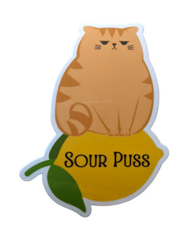 Sour Puss Cat Sticker