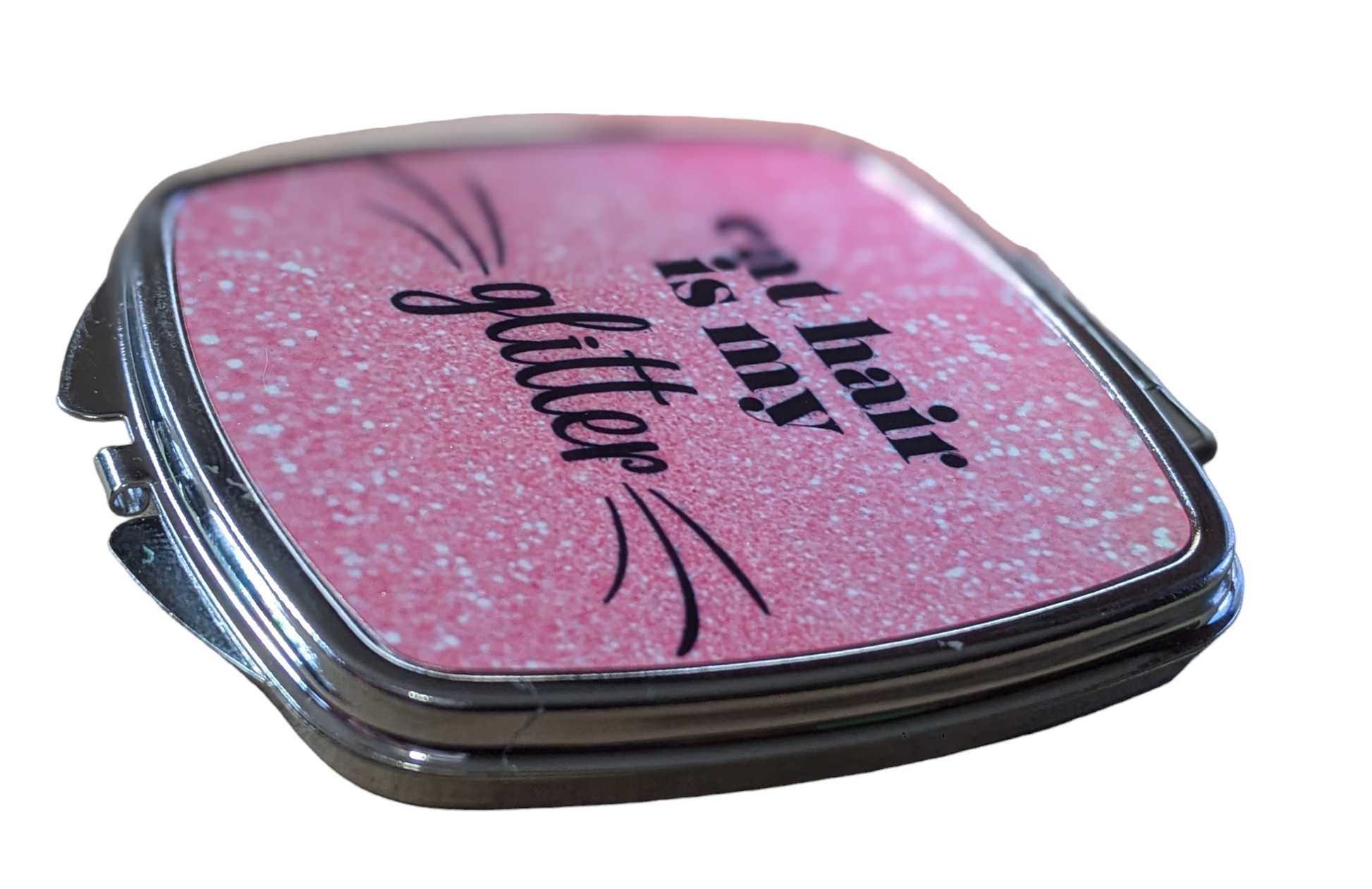 Cat Hair is My Glitter compact mirror - Made By Scratch Crafts