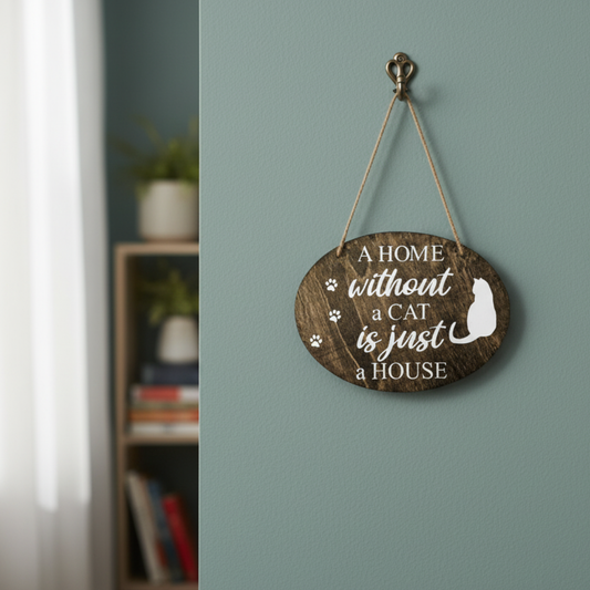 A Home Without a Cat is Just a House sign