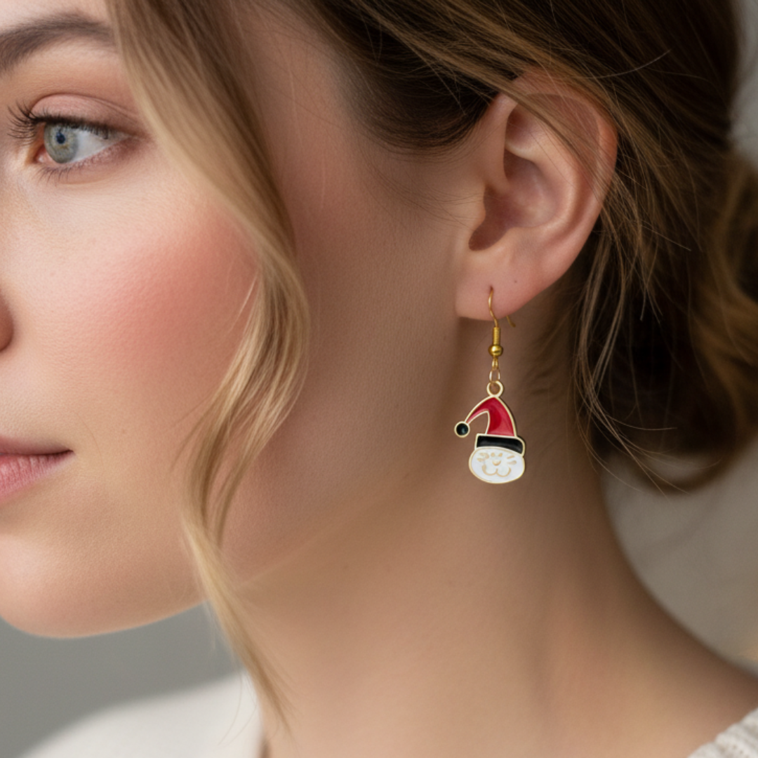 Santa Cat Earrings