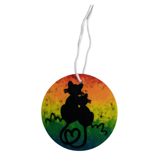 Rainbow Cat Love Air Freshener – Cat Lover Car Freshener