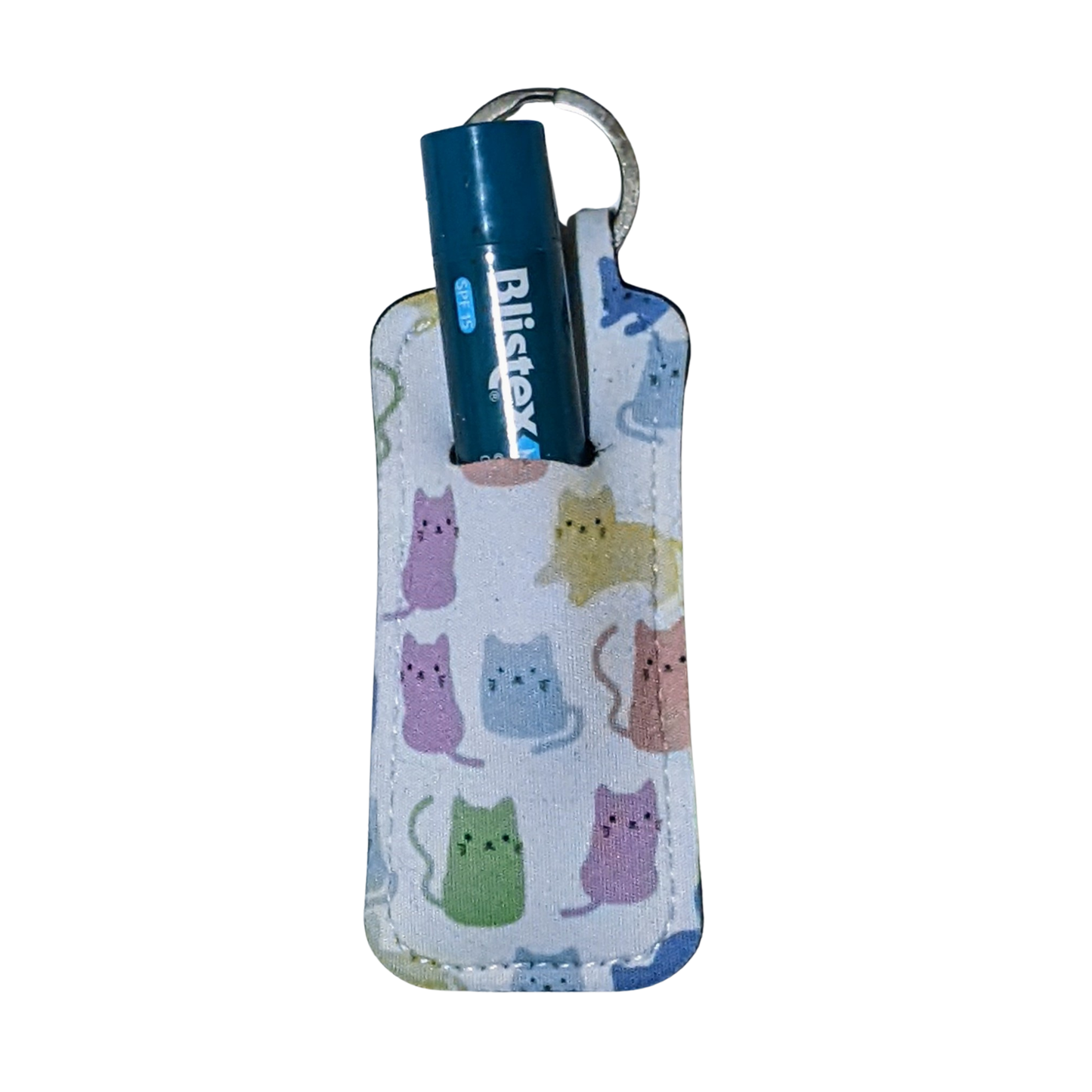 Colorful Kitty Lip Balm Holder Keychain – Cat Lip Balm Sleeve