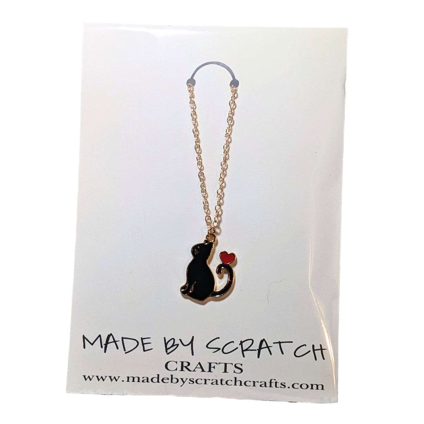 Black Cat Heart Necklace – Rose Gold Cat Lover Jewelry Gift