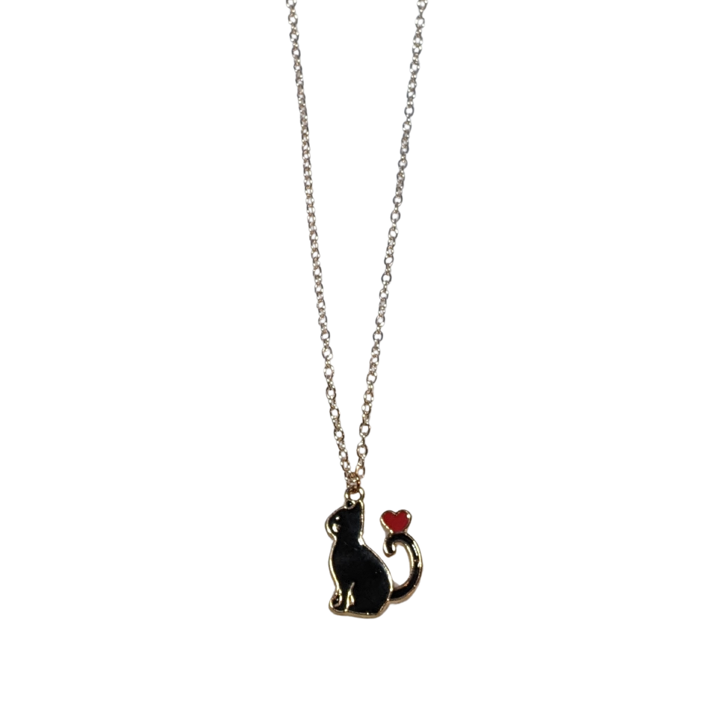 Black Cat Heart Necklace – Rose Gold Cat Lover Jewelry Gift