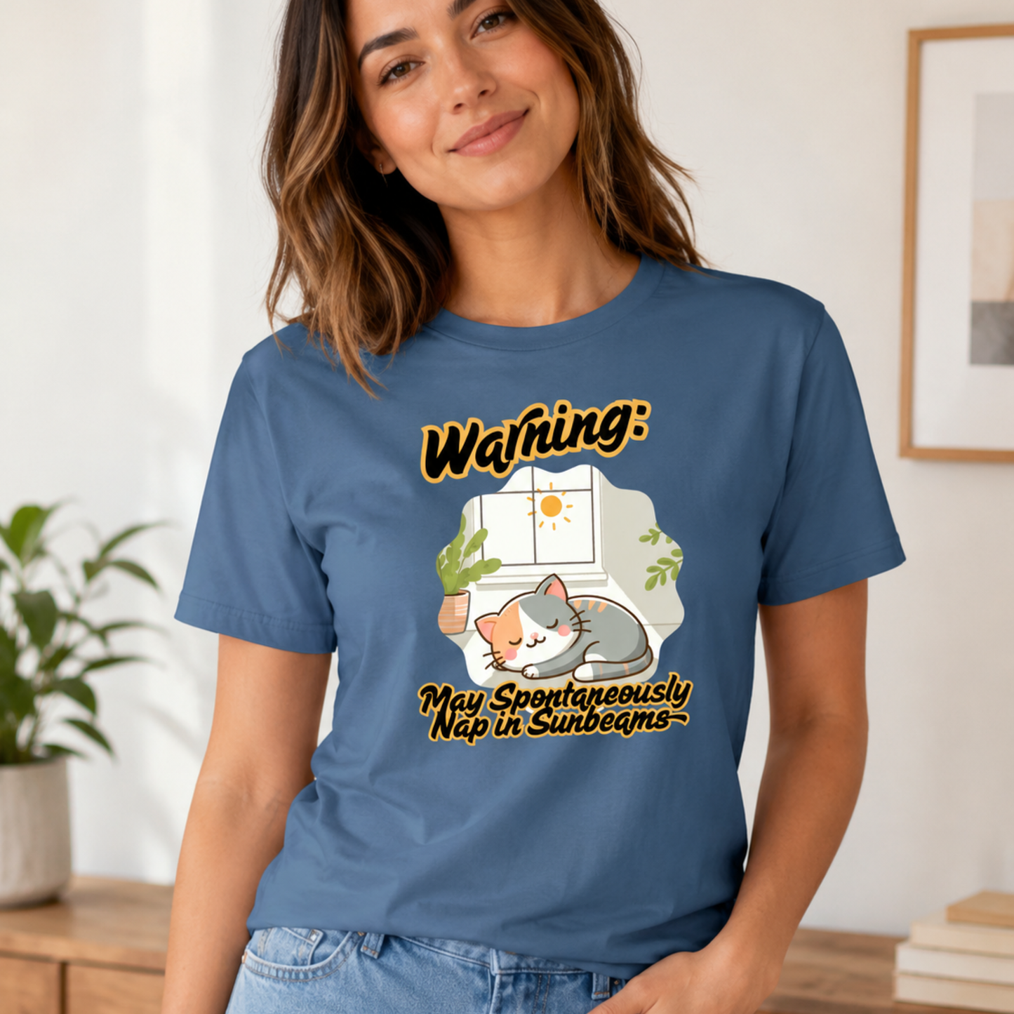 Sunbeam Nap Cat T-Shirt – Funny Cat Lover Graphic Tee