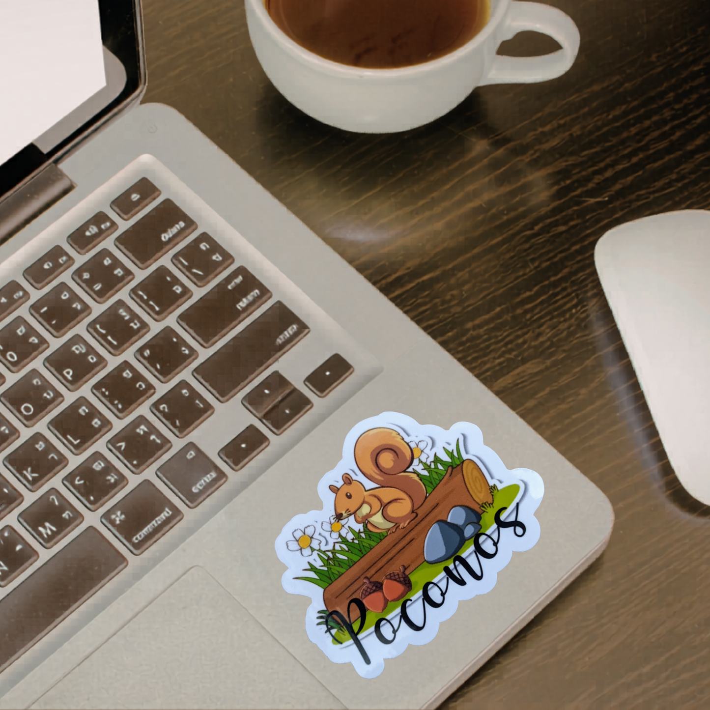 Poconos Squirrel Sticker – Cute Pocono Mountains Souvenir