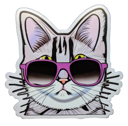 Cool Cat sticker - Made By Scratch Crafts