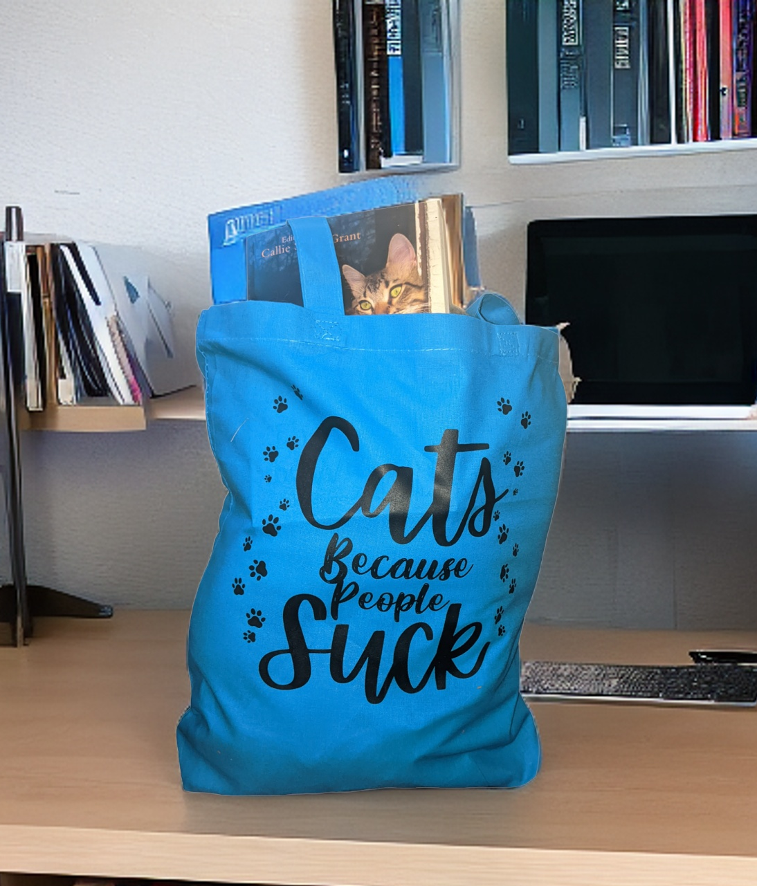 Cats... Because People Suck tote bag - Made By Scratch Crafts