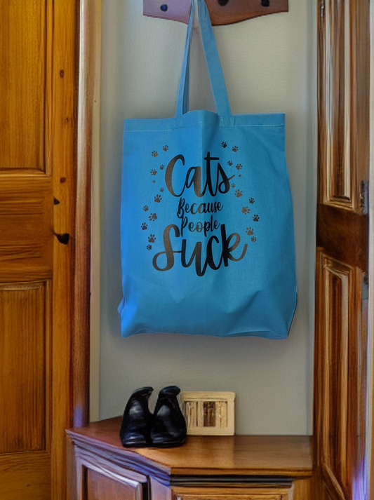 Cats... Because People Suck tote bag - Made By Scratch Crafts